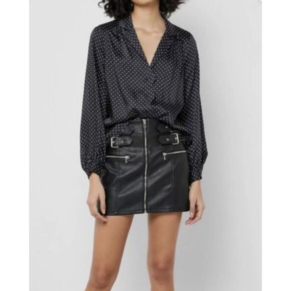 Topshop Polka Dot Scallop Blouse Size 8 - Picture 12 of 13